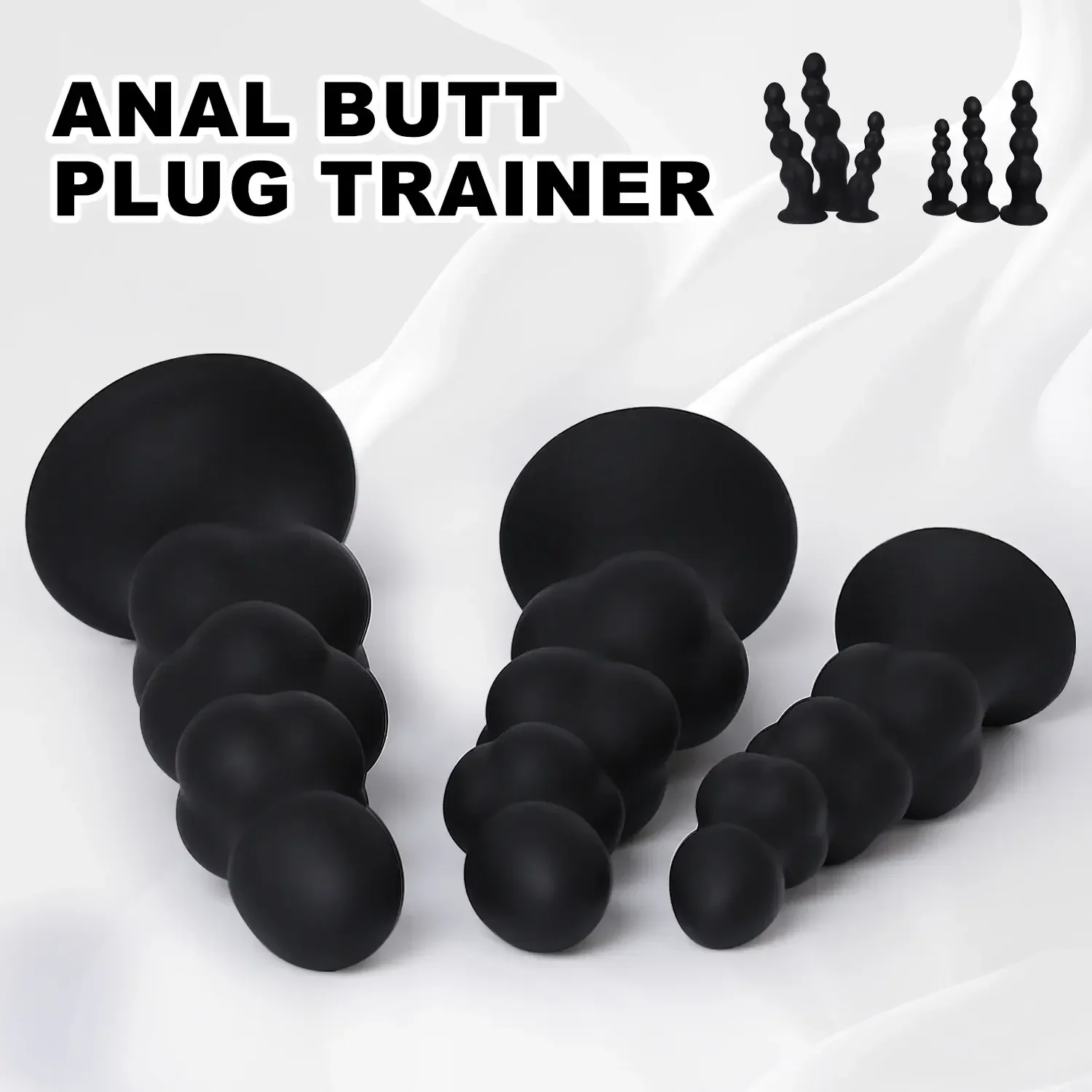 smooth silicone anal beads waterproof design