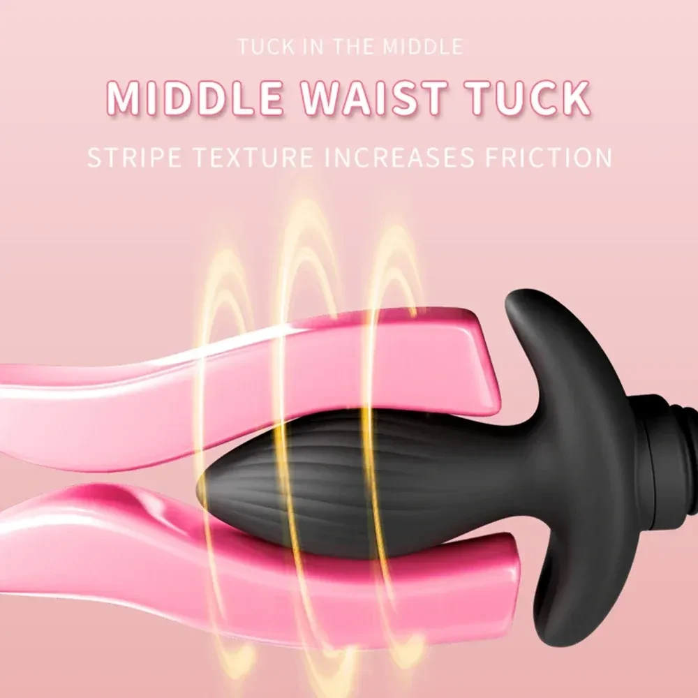 striated silicone anal plug vibrator