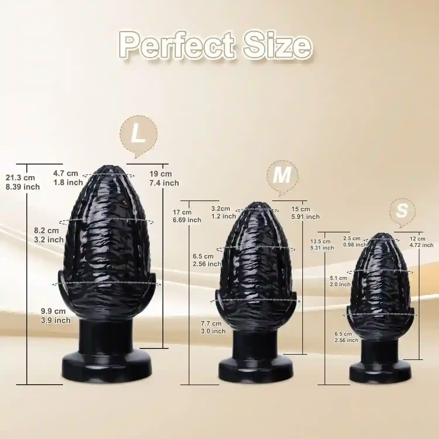 textured pvc anal plug large