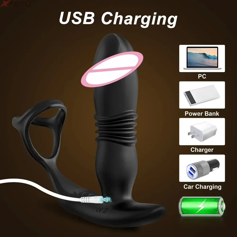 vibrating anal plug and cock ring set