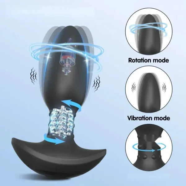 vibrating anal plug app controlled black