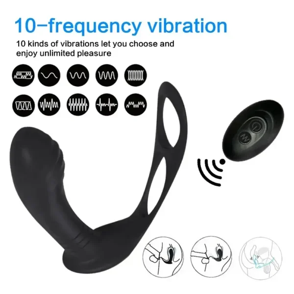 10 mode remote prostate vibrator