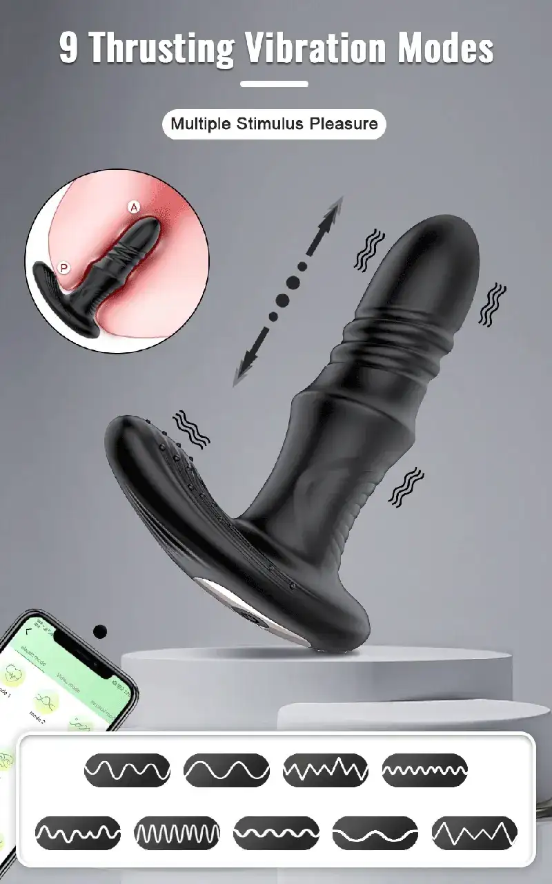 15cm length silicone thrusting butt plug 1