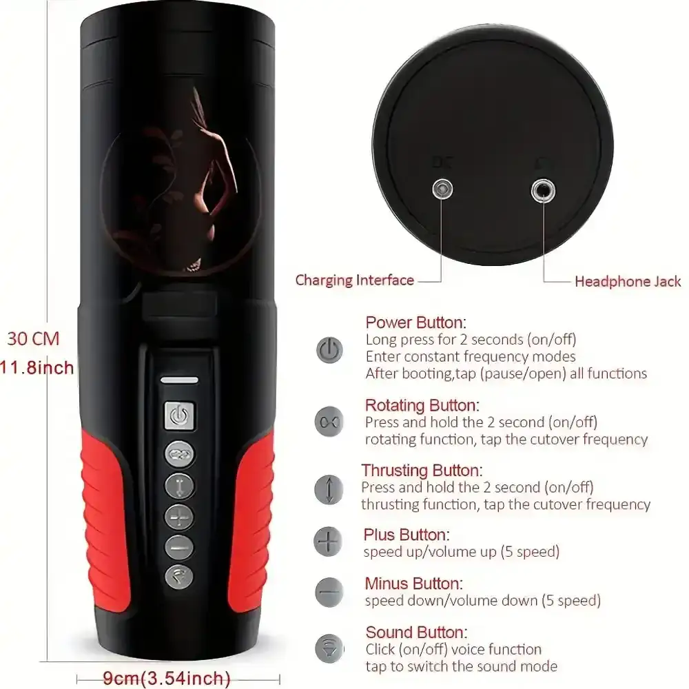 360 degree rotating male masturbator