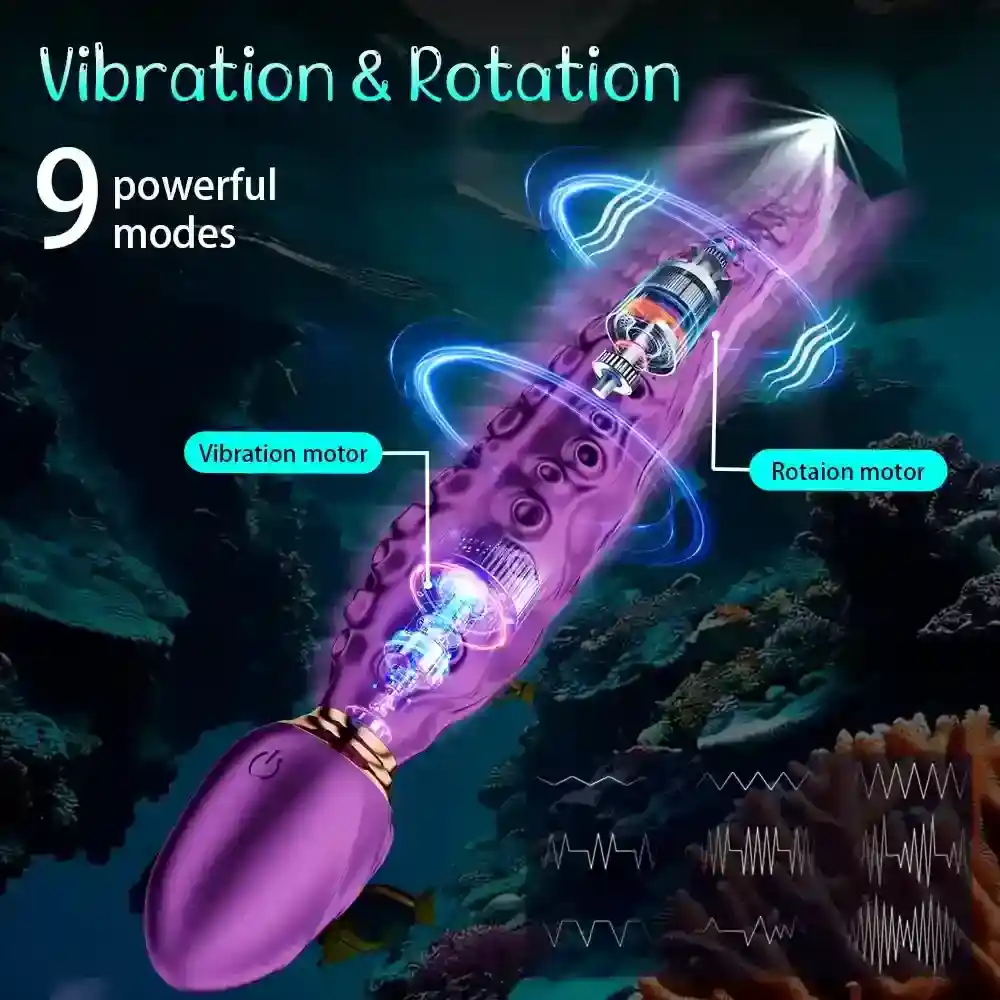 360 degree rotating tentacle vibrator
