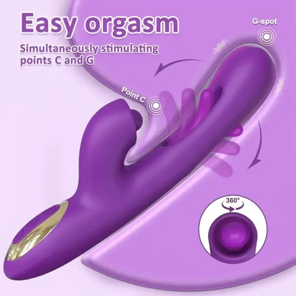 360 rotating clitoral g-spot vibrator