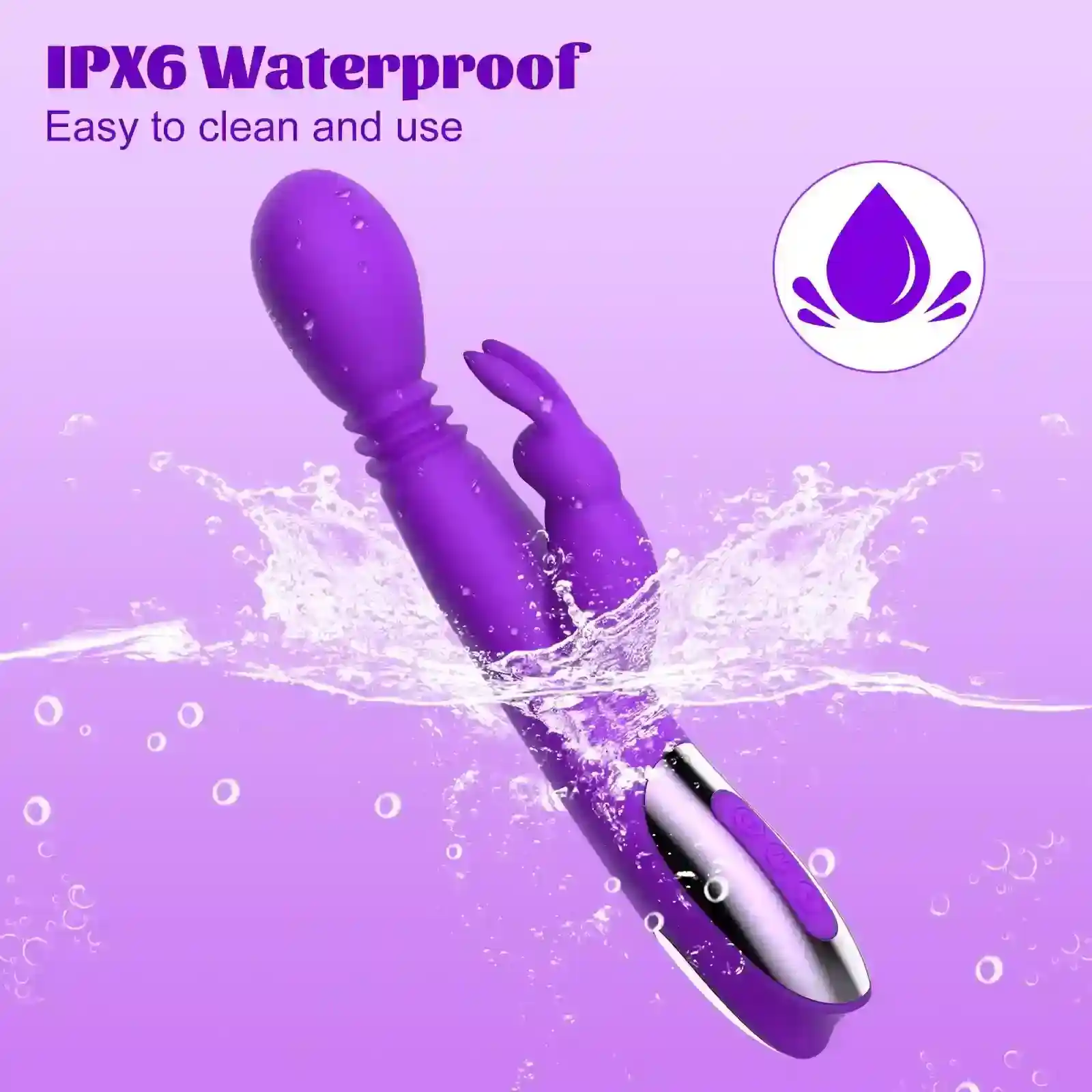3 in 1 thrusting rotating rabbit vibrator