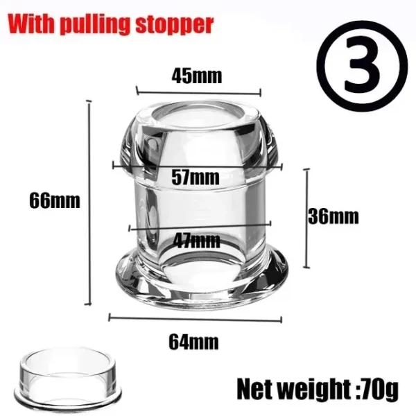 4 size transparent hollow anal plug