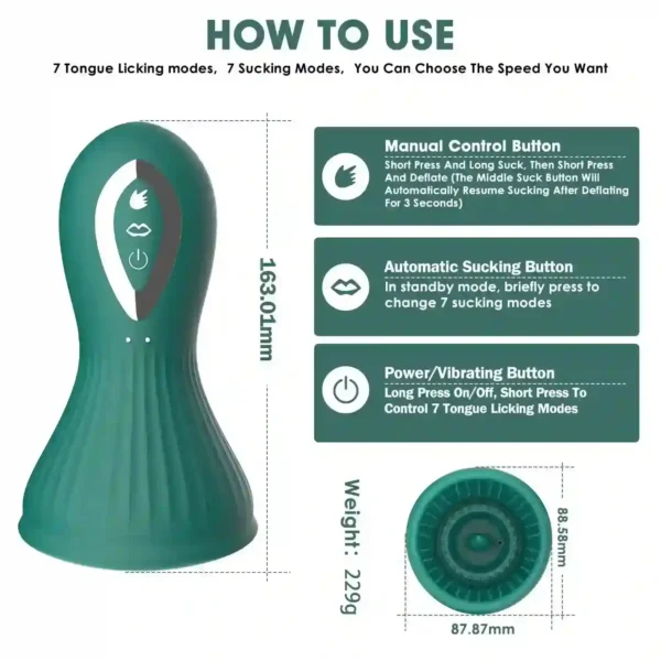 7 tongue licking modes nipple vibrator