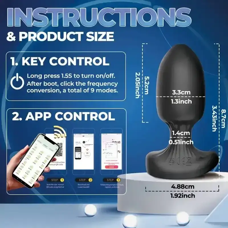 9 vibration modes anal plug