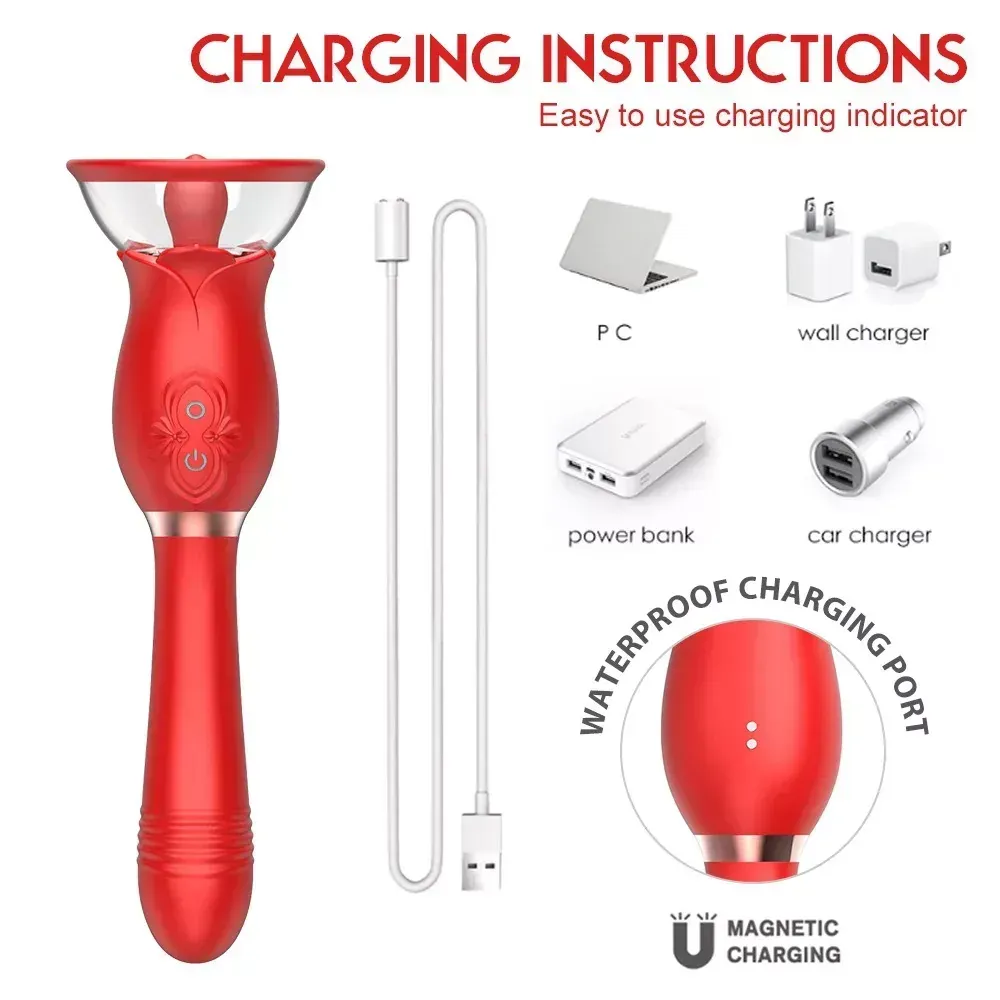 USB rechargeable rose pleasure toy