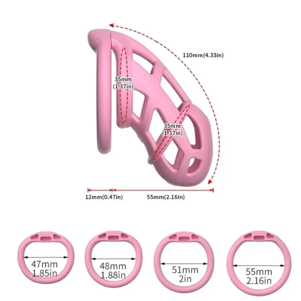 abs chastity cage different diameters