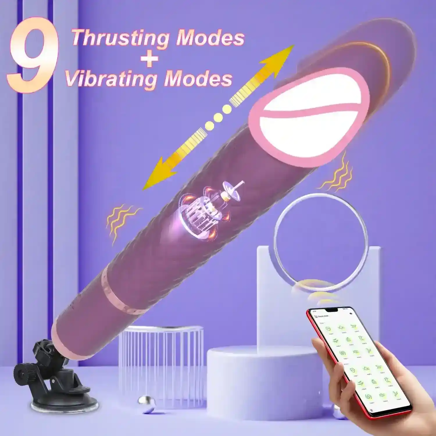 adjustable angle telescopic silicone vibrator