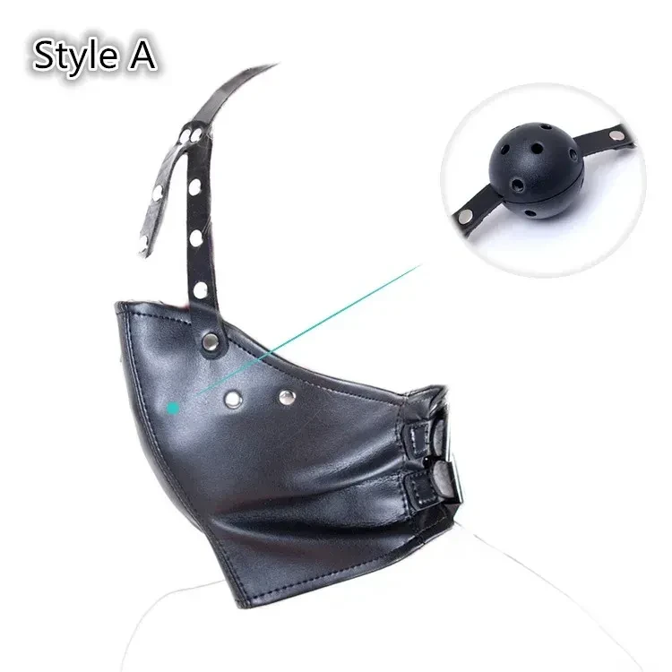 adjustable bdsm head harness black