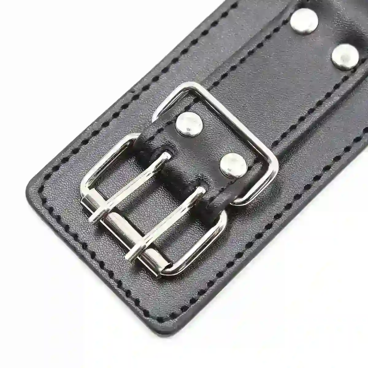 adjustable black pu leather handcuffs