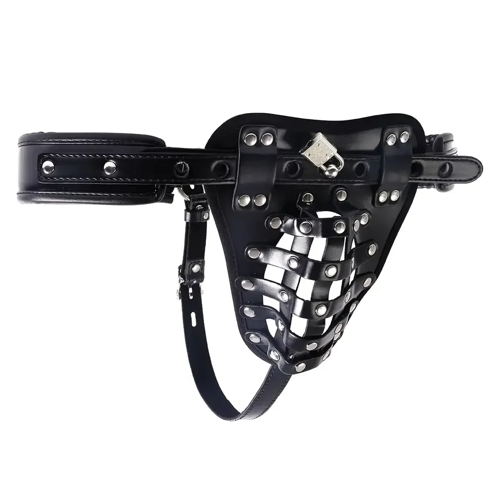 adjustable cock cage metal leather