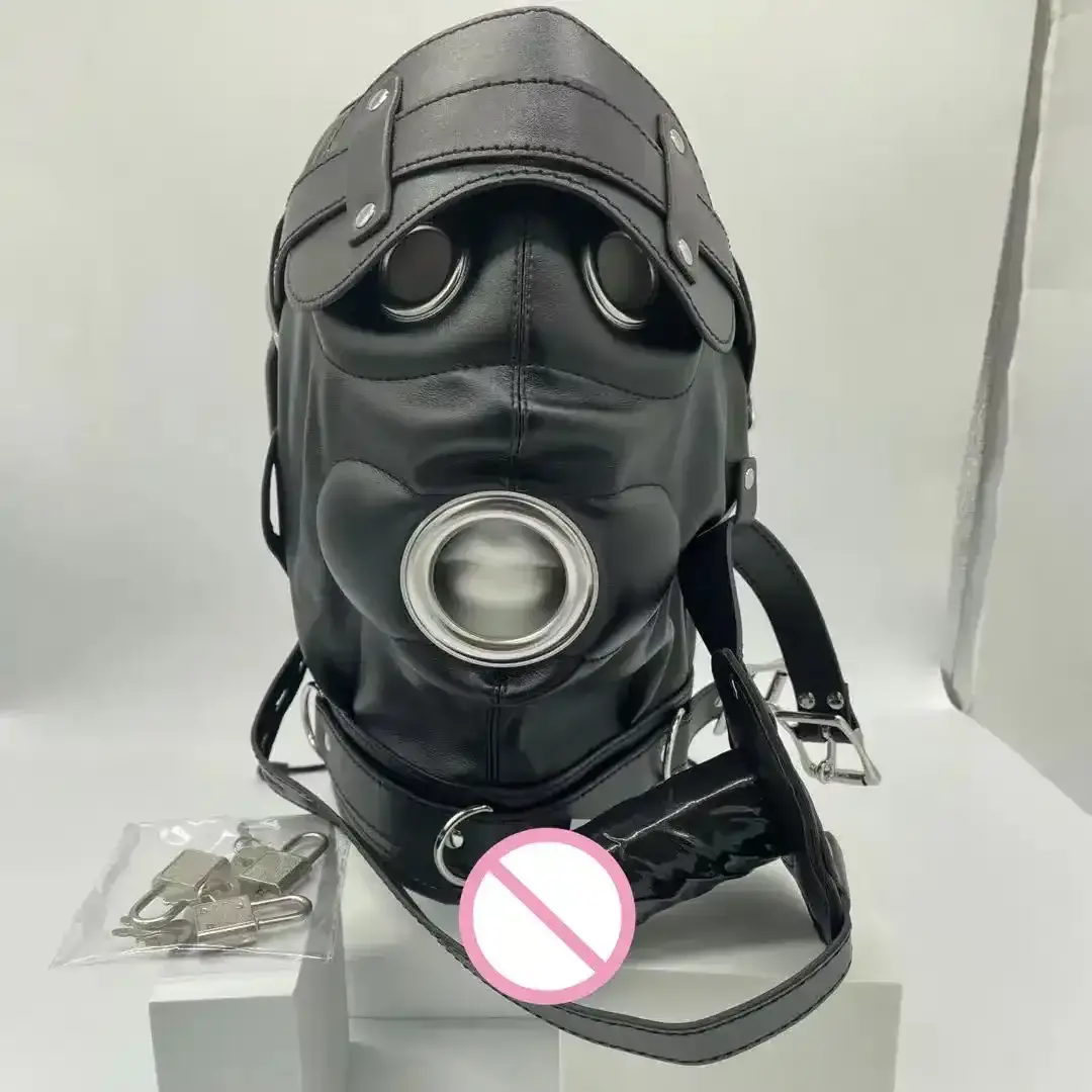 adjustable leather sensory deprivation hood mask