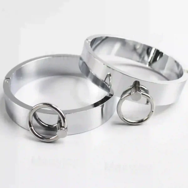 adjustable metal ankle restraints silver