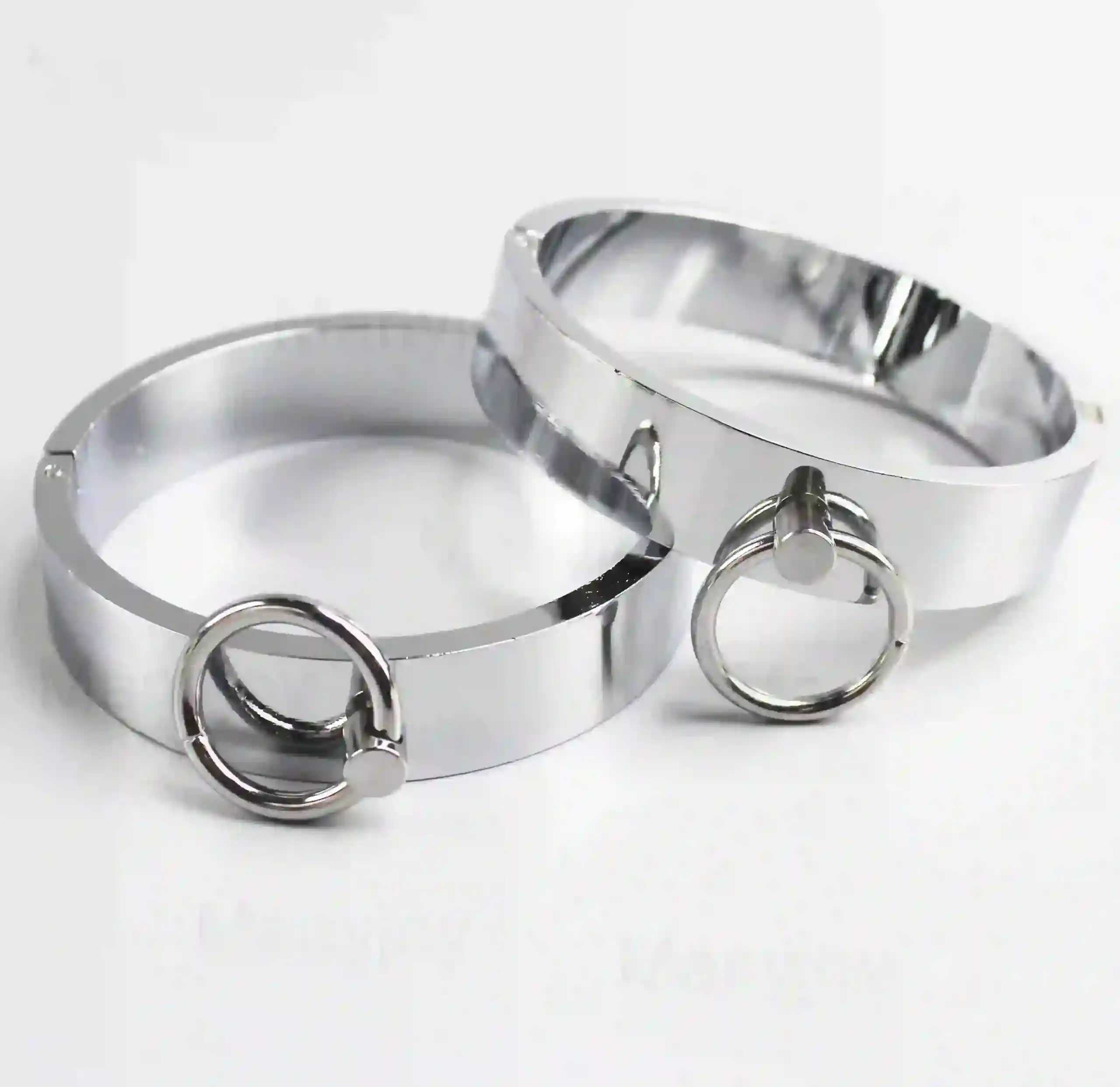 adjustable metal ankle restraints silver