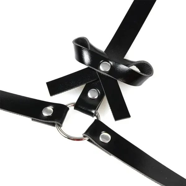 adjustable pu leather lingerie harness