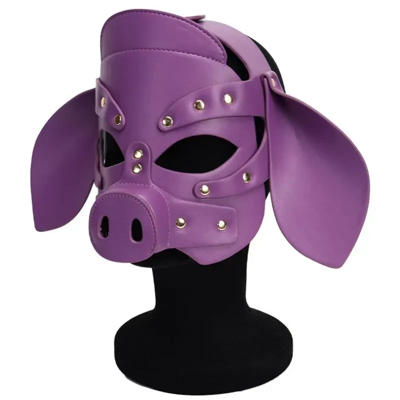 adjustable pu leather slave hood