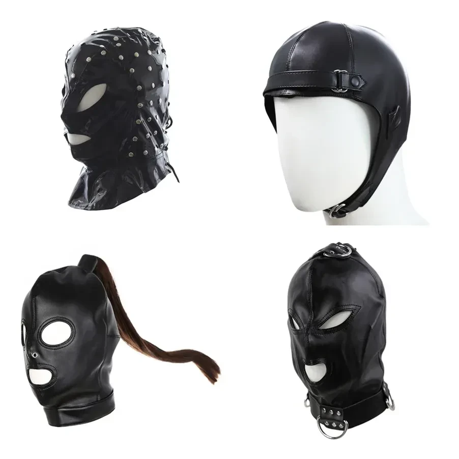 adjustable strap bondage blindfold black