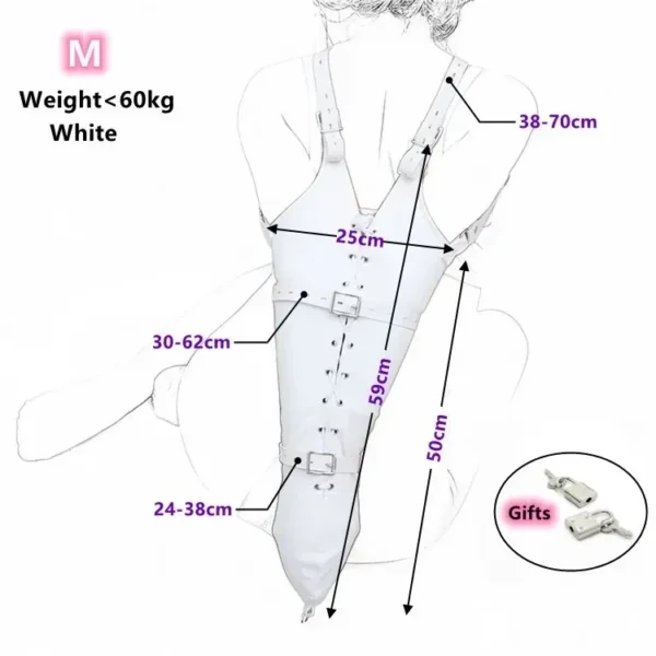 adjustable white armbinder pu leather