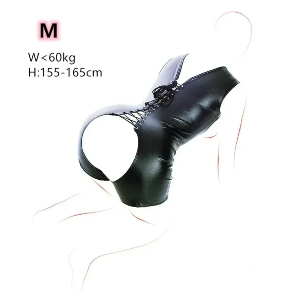 adult open cup pu bodysuit