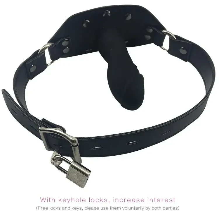 adult roleplay lockable gag device