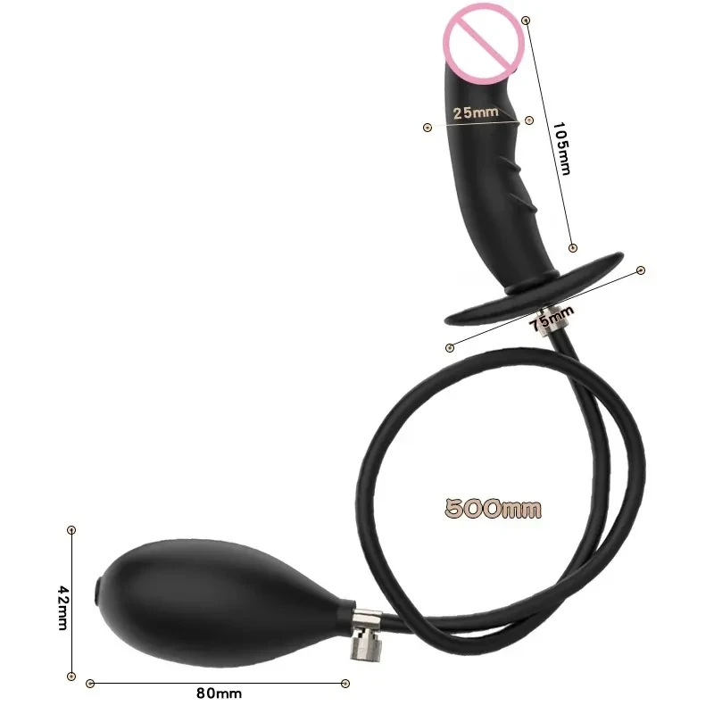 anal plug black inflatable tpe 1