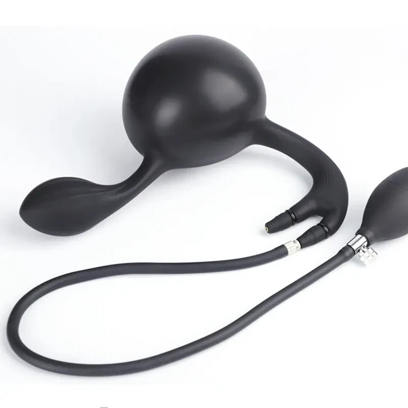 anal plug black inflatable tpe 2