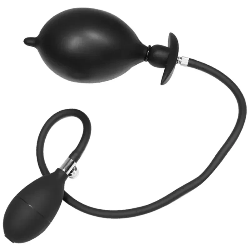anal plug black inflatable tpe 3