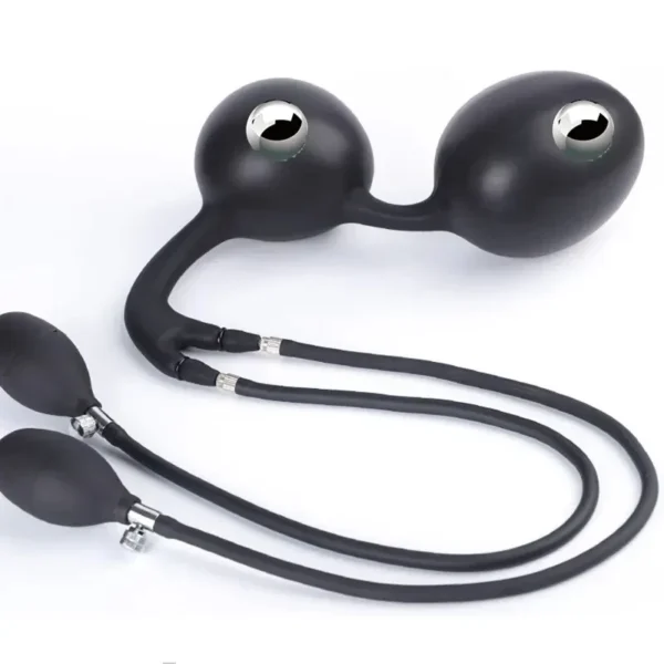 anal plug black inflatable tpe 4