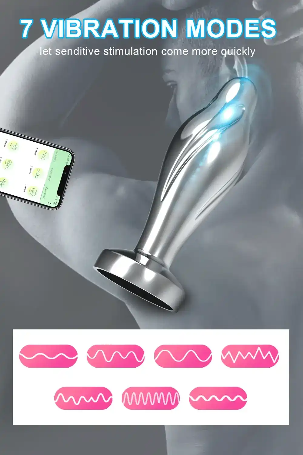 app controlled prostate massager silicone