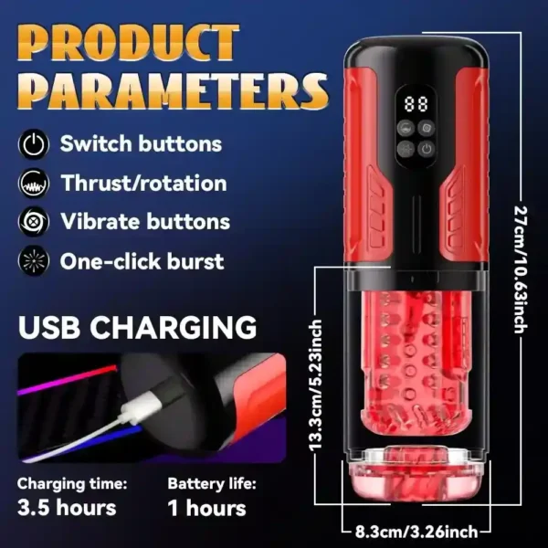 automatic masturbator cup with rotation