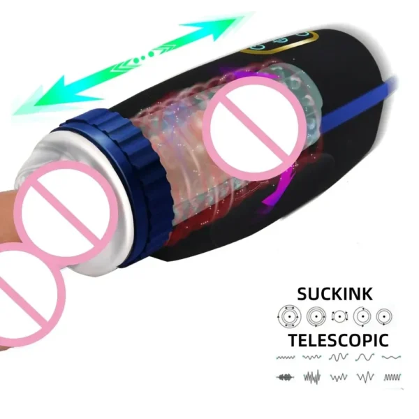 automatic piston stretching tpe masturbator
