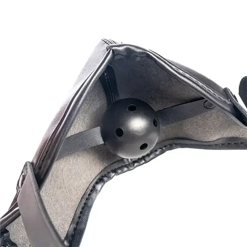bdsm ball gag head restraint pu