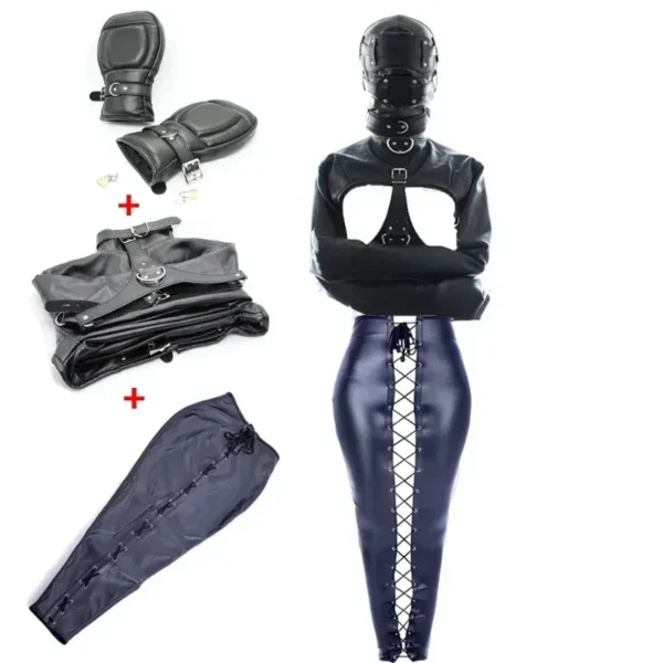 bdsm full body harness open bust