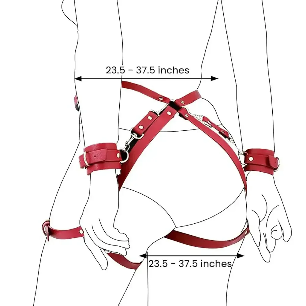 bdsm leather shoulder and leg straps