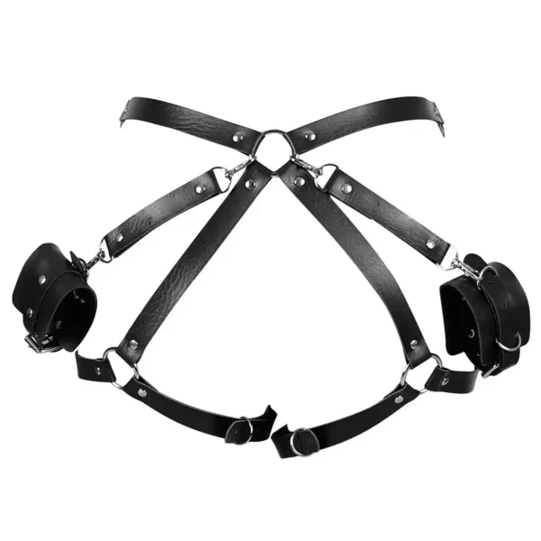bdsm leather wrist and ankle cuffs