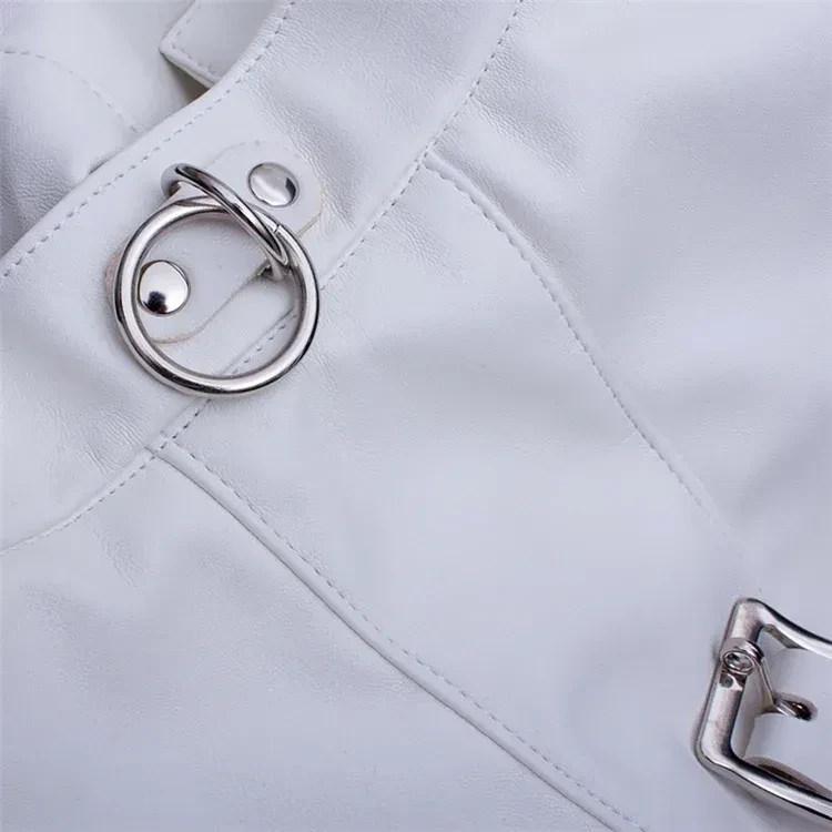 bdsm white leather arm cuff