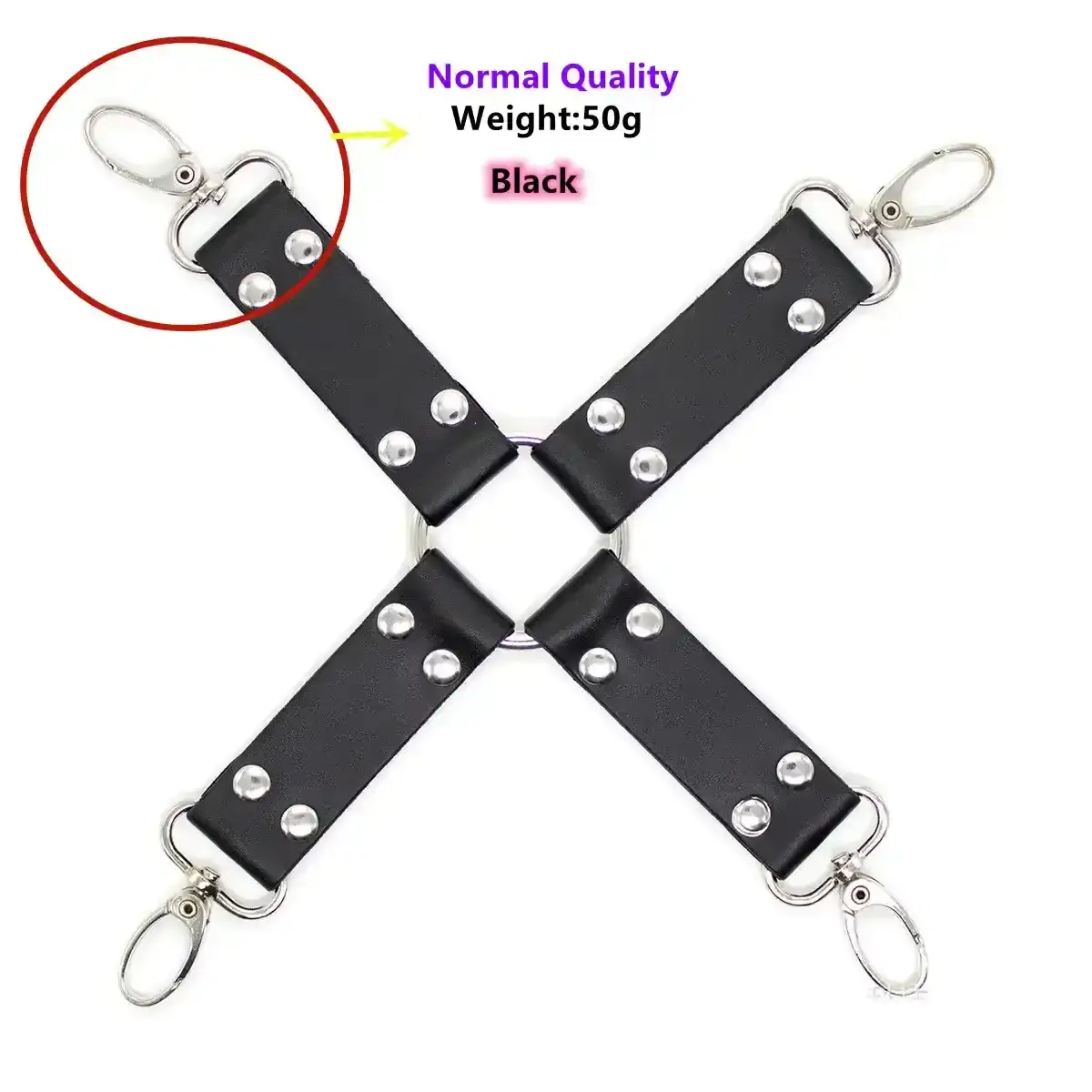 black adjustable wrist bondage cuffs