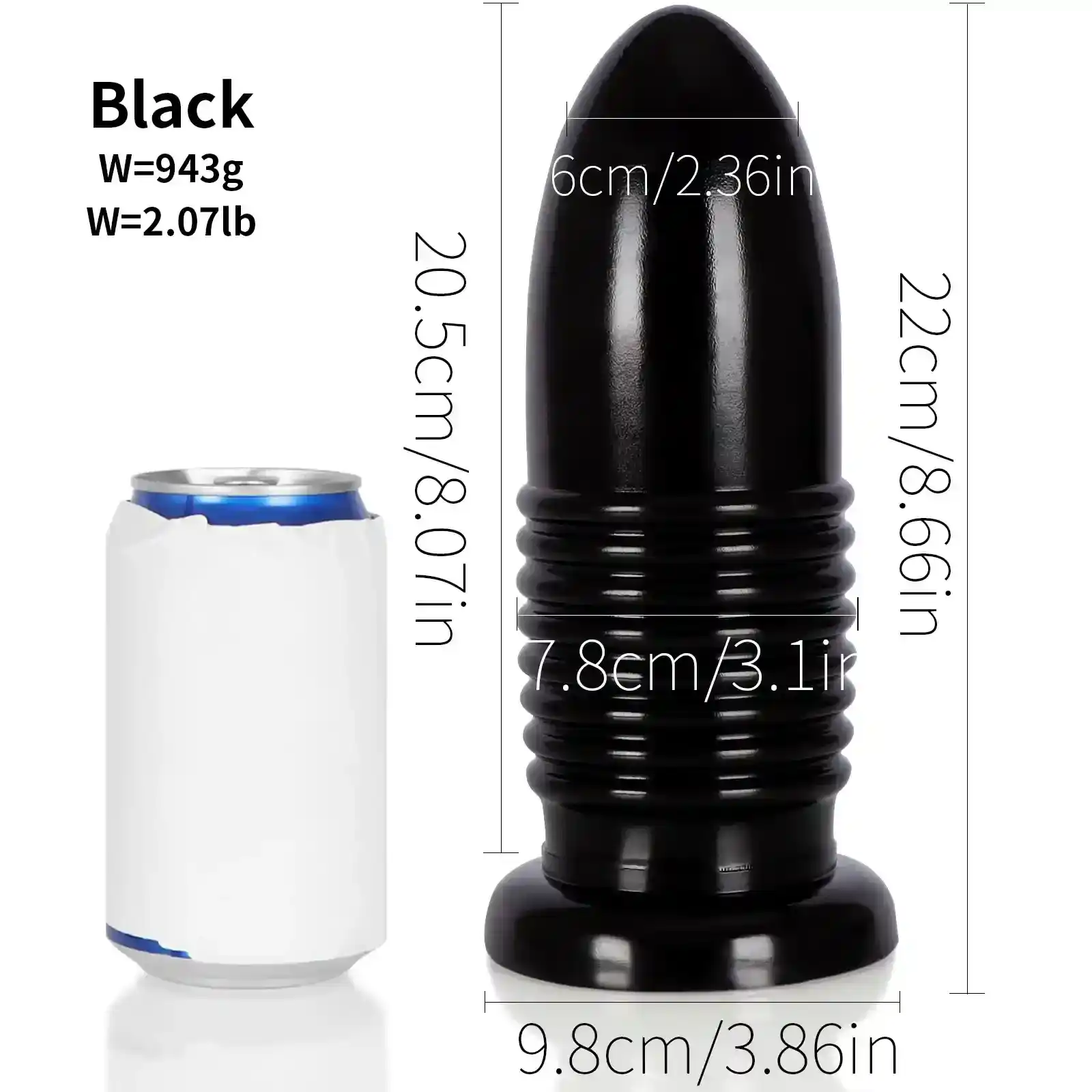 black anal plug with suction