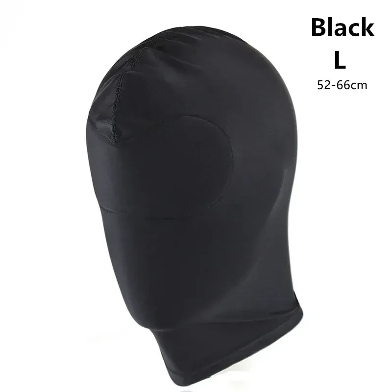 black bdsm hood mask large