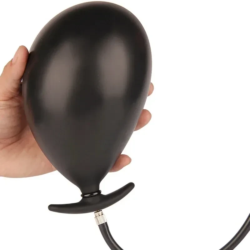 black inflatable prostate massager tpe