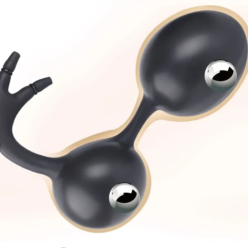 black inflatable prostate massager tpe 1