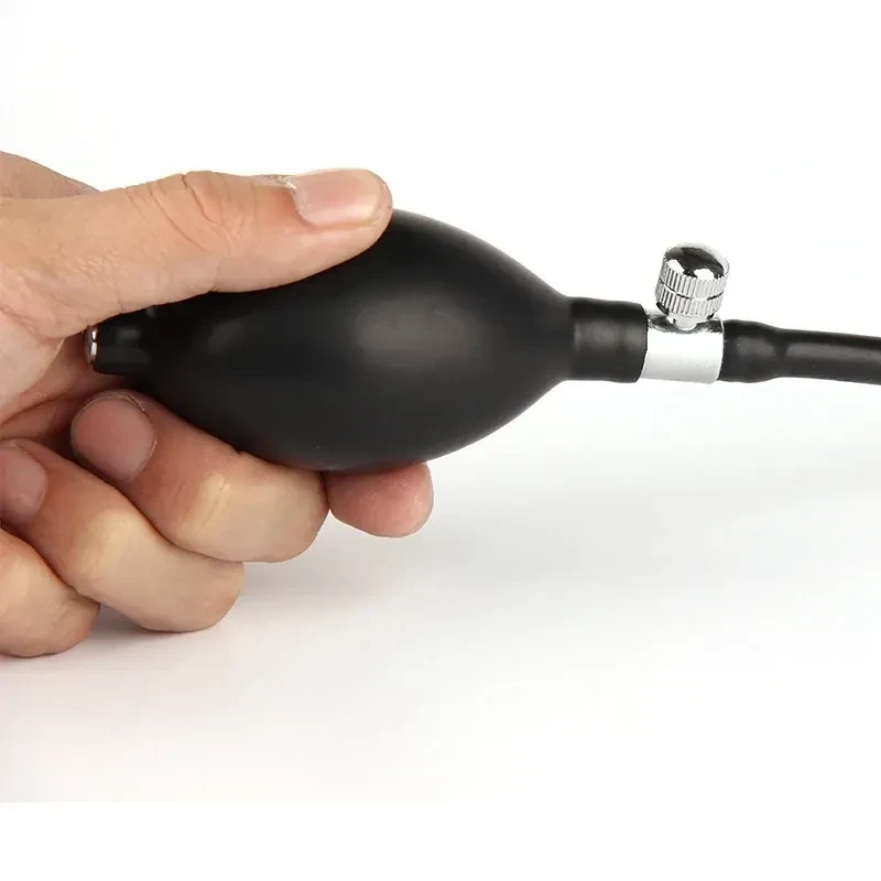 black inflatable prostate massager tpe 3