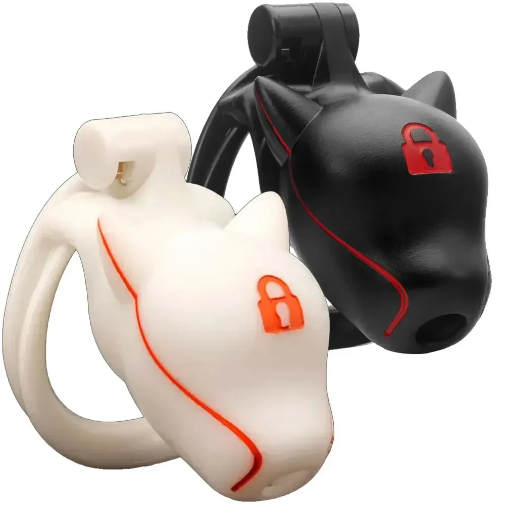 black plastic dog head penis cage