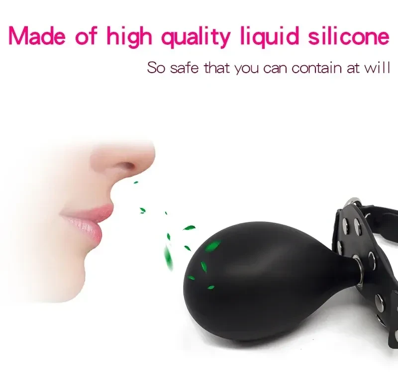 black pu leather adjustable gag