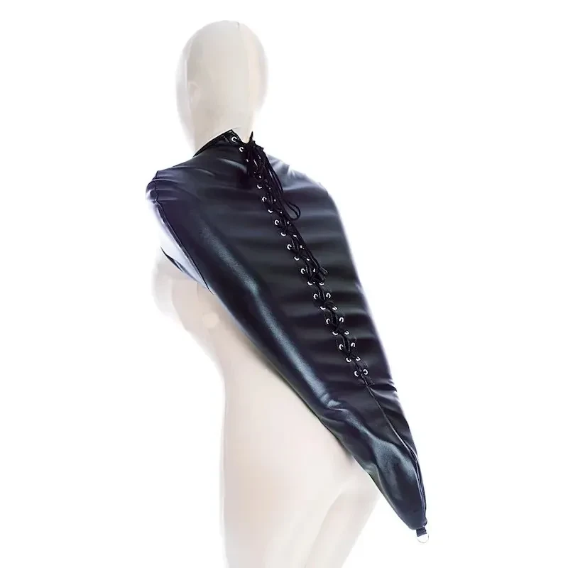 black pu leather bdsm arm binding